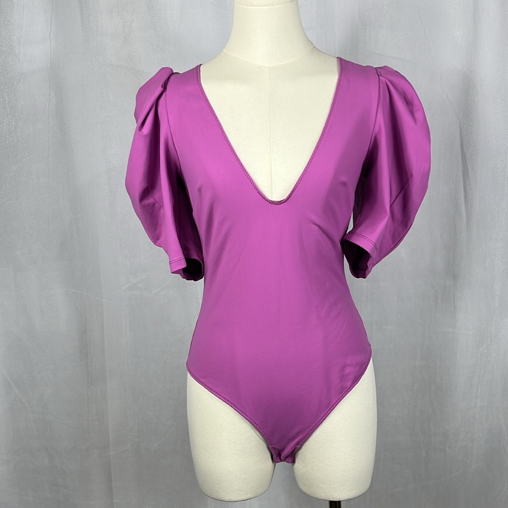 Free People‎ Va Va Voop Bodysuit in Wildberry Purple. - Picture 5 of 11